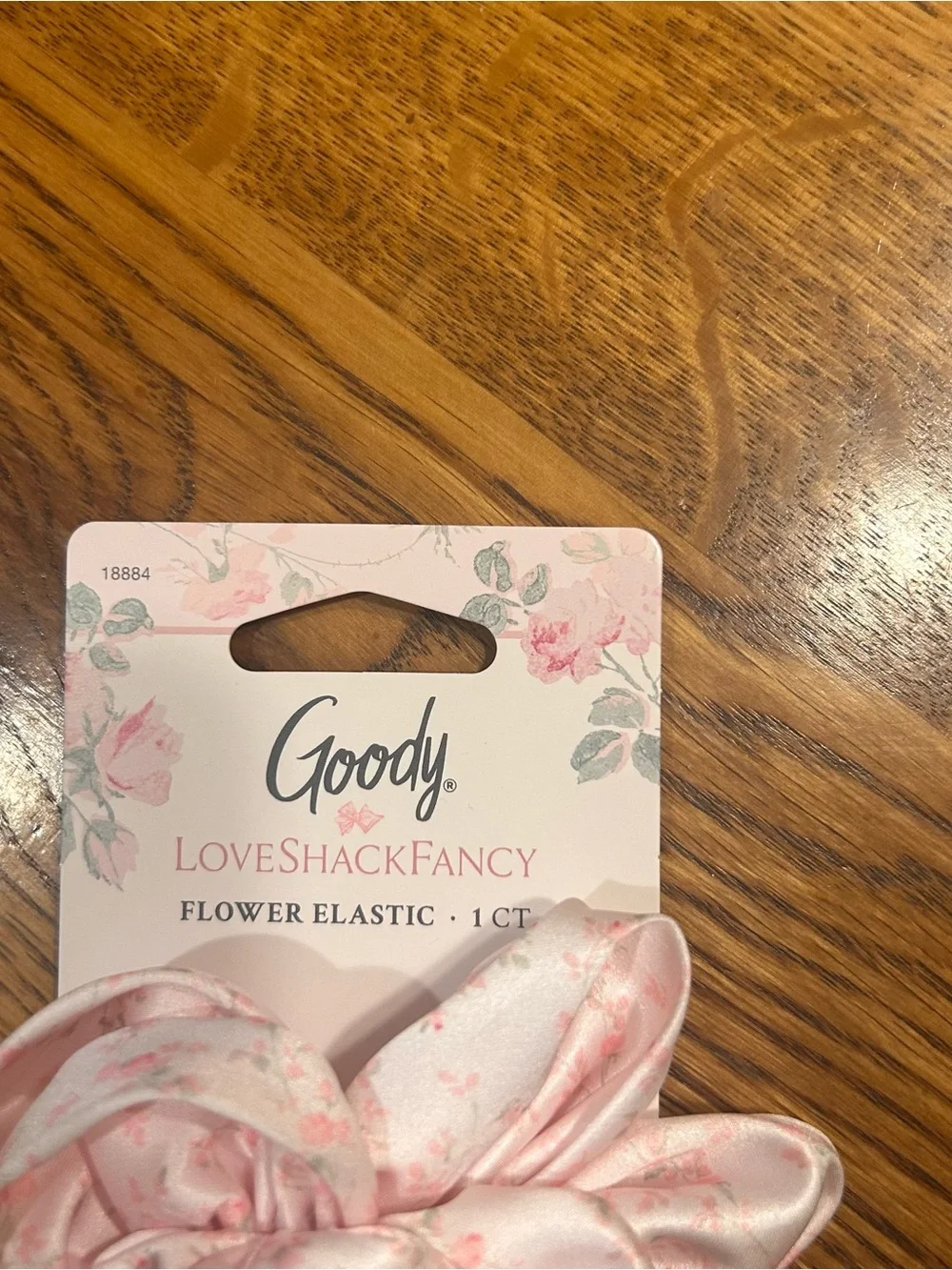 LOVESHACKFANCY c Goody Pink Floral Satin Hair flower elastic